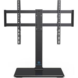 PERLESMITH Universal TV Stand Table Top TV Base for 32-82 inch LCD LED OLED 4K Flat Screen TVs-Height Adjustable TV Mount Stand with Tempered Glass Base, VESA 600x400mm(37-77 Inch Screen)