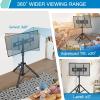 PERLESMITH TV Tripod Stand with ±20° Tilt and 360° Swivel,Portable TV Stand for 37-85 Inch LED LCD OLED Flat Screen TVs,Height Adjustable Outdoor TV Stand with VESA 600x400mm up to 110 lbs PSTM2(37-85 Inch)