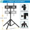 PERLESMITH TV Tripod Stand with ±20° Tilt and 360° Swivel,Portable TV Stand for 37-85 Inch LED LCD OLED Flat Screen TVs,Height Adjustable Outdoor TV Stand with VESA 600x400mm up to 110 lbs PSTM2(37-85 Inch)