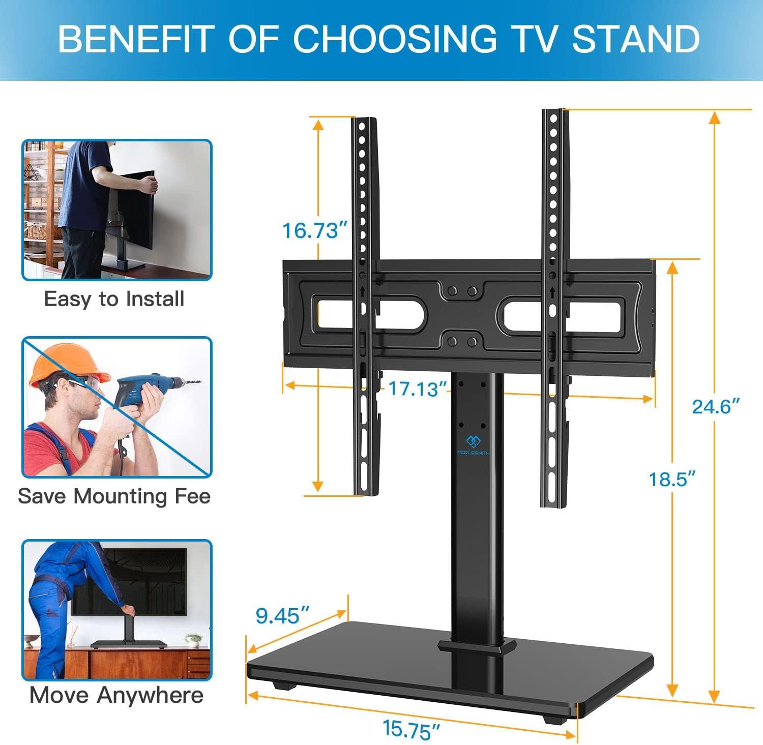 imagePERLESMITH Mobile TV Stand amp Universal Swivel TV Stand PSTVMC06ampPSTVS17