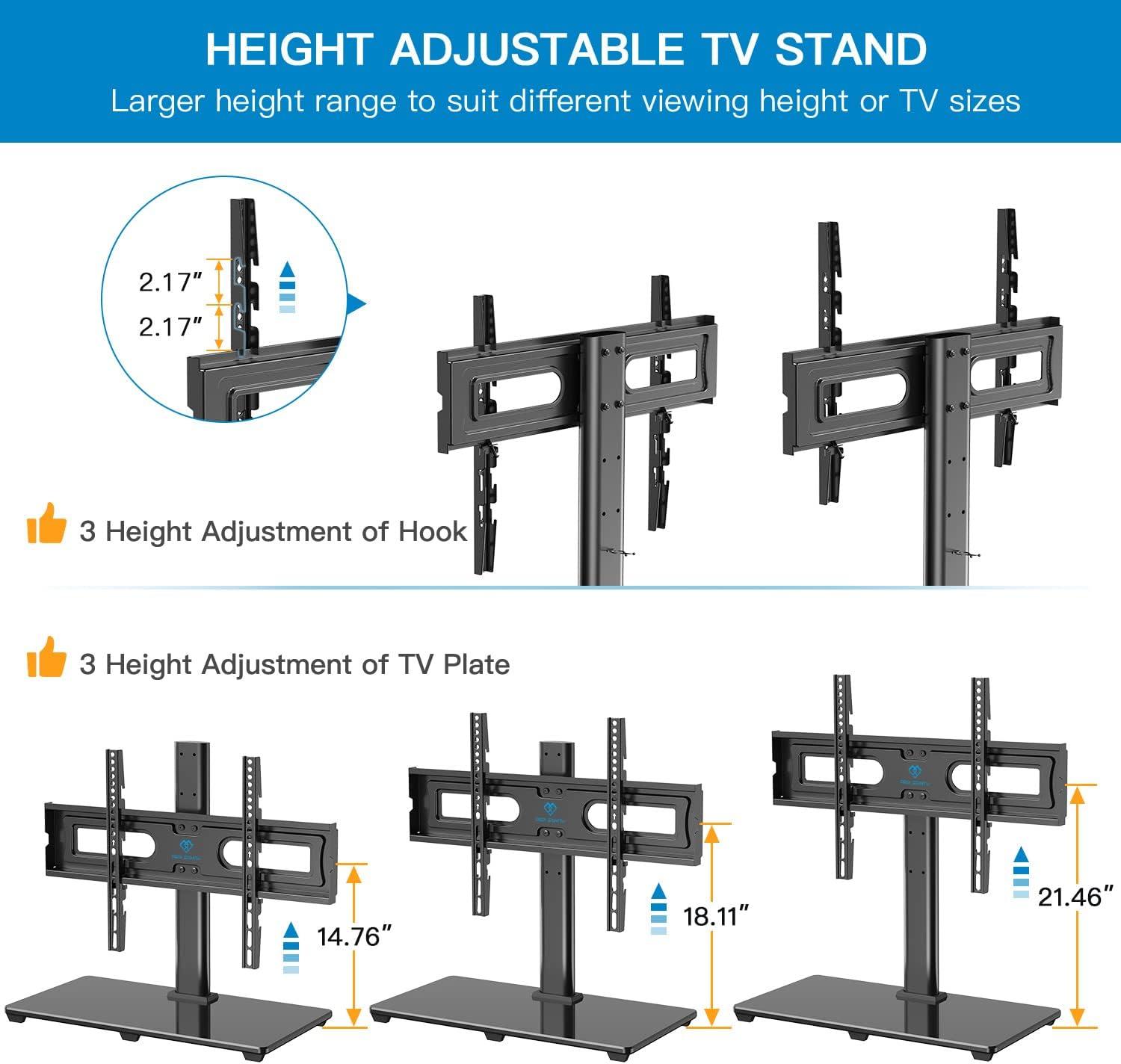 imagePERLESMITH Mobile TV Stand amp Universal TV Stand Table Top TV Base PSTVMC06ampPSTVS11