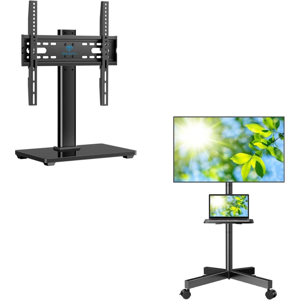 imagePERLESMITH Mobile TV Stand  for 2360 Inch LCD LED FlatCurved Panel Screen TVs