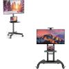 PERLESMITH Rolling/Mobile TV Cart with Wheels • for 32-82 Inch LCD LED 4K