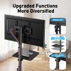 PERLESMITH Rolling TV Stand for 23-58 Inch Flat/Curved Screen TVs up to 88 lbs, Mobile TV Stand on Wheels, Portable TV Stand with Tilt & Height Adjustable,Outdoor TV Stand Max VESA 400x400mm PSTVMC10