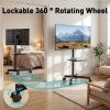 PERLESMITH Rolling TV Stand for 23-58 Inch Flat/Curved Screen TVs up to 88 lbs, Mobile TV Stand on Wheels, Portable TV Stand with Tilt & Height Adjustable,Outdoor TV Stand Max VESA 400x400mm PSTVMC10
