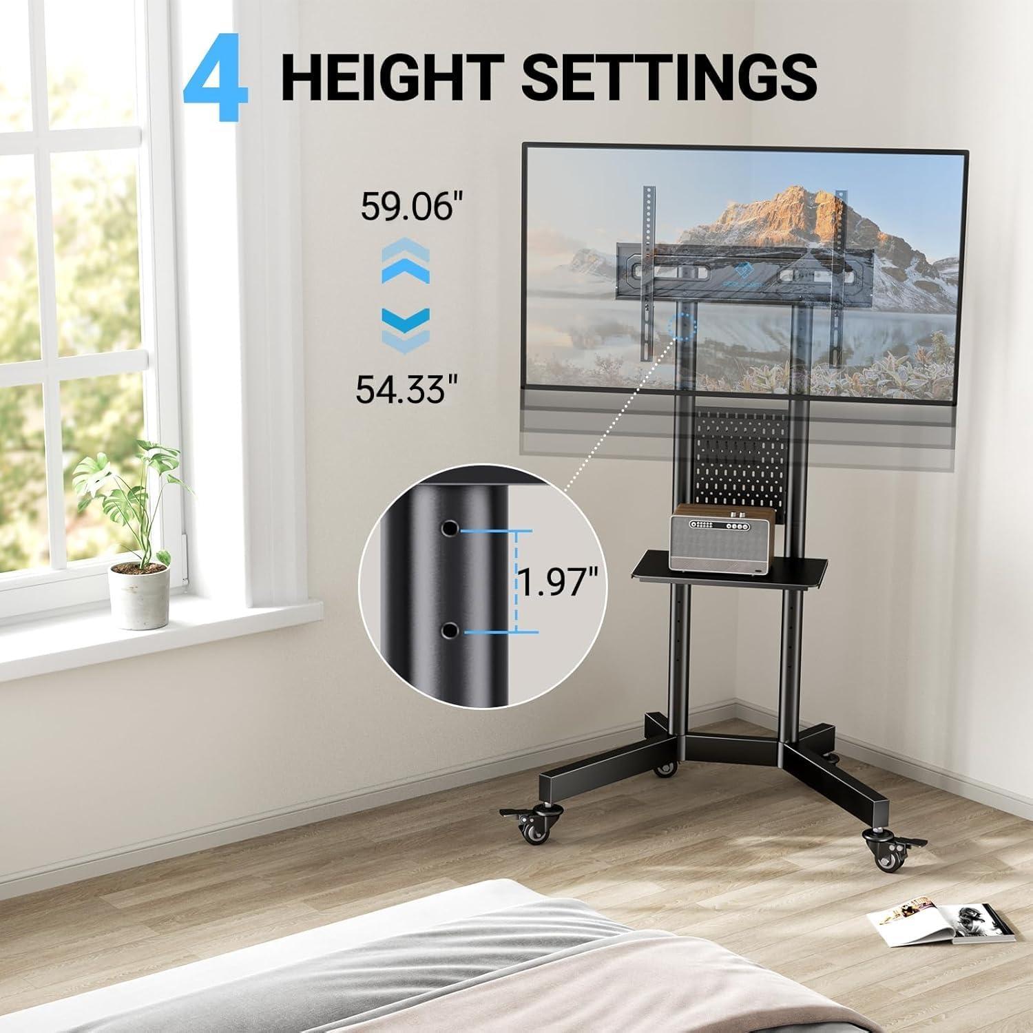imagePERLESMITH Rolling TV Stand amp Perlegear Table TV Stand