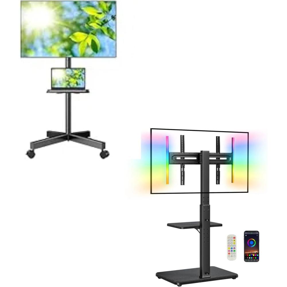 imagePERLESMITH Universal TV Cart PSTVMC06 amp Perlegear Floor TV Stand PGFS21B