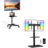 PERLESMITH Rolling TV Stand PSTVMC04 & Perlegear Floor TV Stand PGFS21B