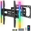 PERLESMITH Full Motion TV Wall Mount with LED Lights for 28-65 Inch TVs, Pre-Assembled TV Mount Up to 88 lbs, Max VESA 400x400mm, Swivel, Extension, Tilt, Music Sync Backlights, Fits 12/16″ Wood Studs(Fits 28-65″ TVs / Max 16″ Wood Stud)