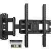 PERLESMITH Full Motion TV Wall Mount with LED Lights for 28-65 Inch TVs, Pre-Assembled TV Mount Up to 88 lbs, Max VESA 400x400mm, Swivel, Extension, Tilt, Music Sync Backlights, Fits 12/16″ Wood Studs(Fits 26-65″ TVs / Single Wood Stud)