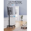 PERLESMITH Rolling White TV Stand for 23–65 Inch TVs up to 99 lbs, Portable TV Stand on Wheels with Height Adjustable Shelf, Outdoor Mobile White TV Cart for Bedroom, Max VESA 400x400mm, PSTVMC04W(Deeep Black)
