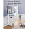 PERLESMITH Rolling White TV Stand for 23–65 Inch TVs up to 99 lbs, Portable TV Stand on Wheels with Height Adjustable Shelf, Outdoor Mobile White TV Cart for Bedroom, Max VESA 400x400mm, PSTVMC04W(White)