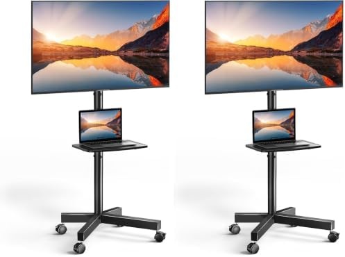 image:imagePERLESMITH Rolling TV Stand with Power Outlet for 2360 Inch TVsDeeep Black