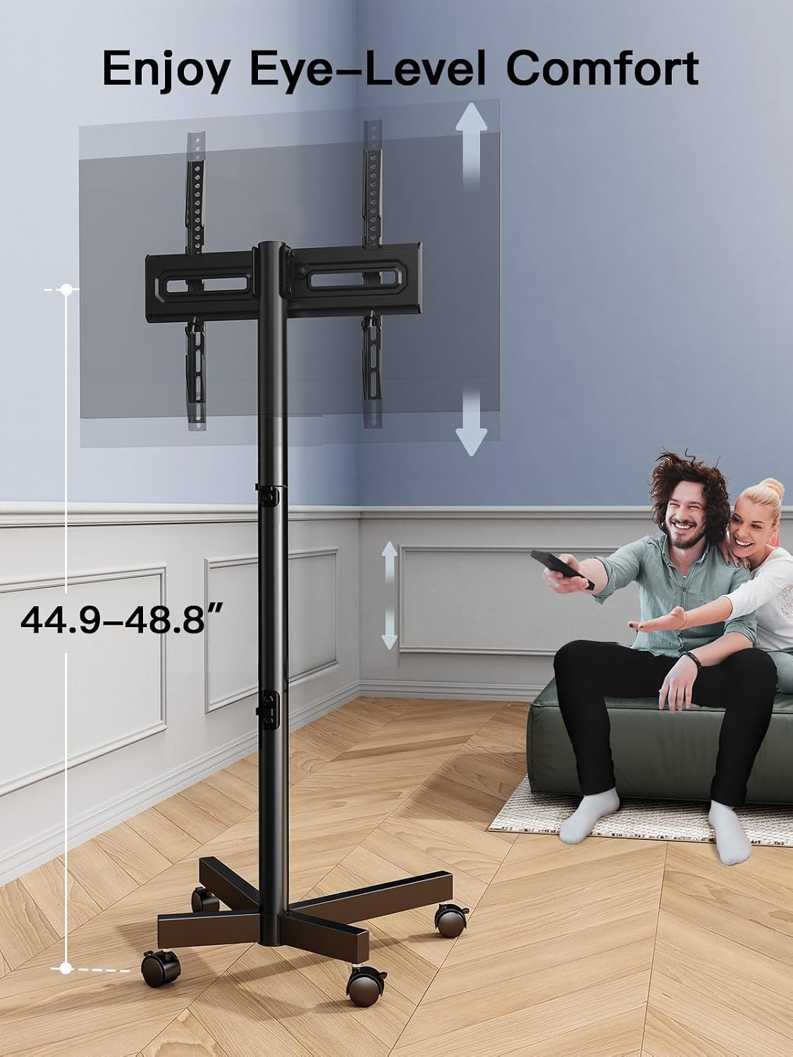 image:imagePERLESMITH Rolling TV Stand with Power Outlet for 2360 Inch TVsDeeep Black