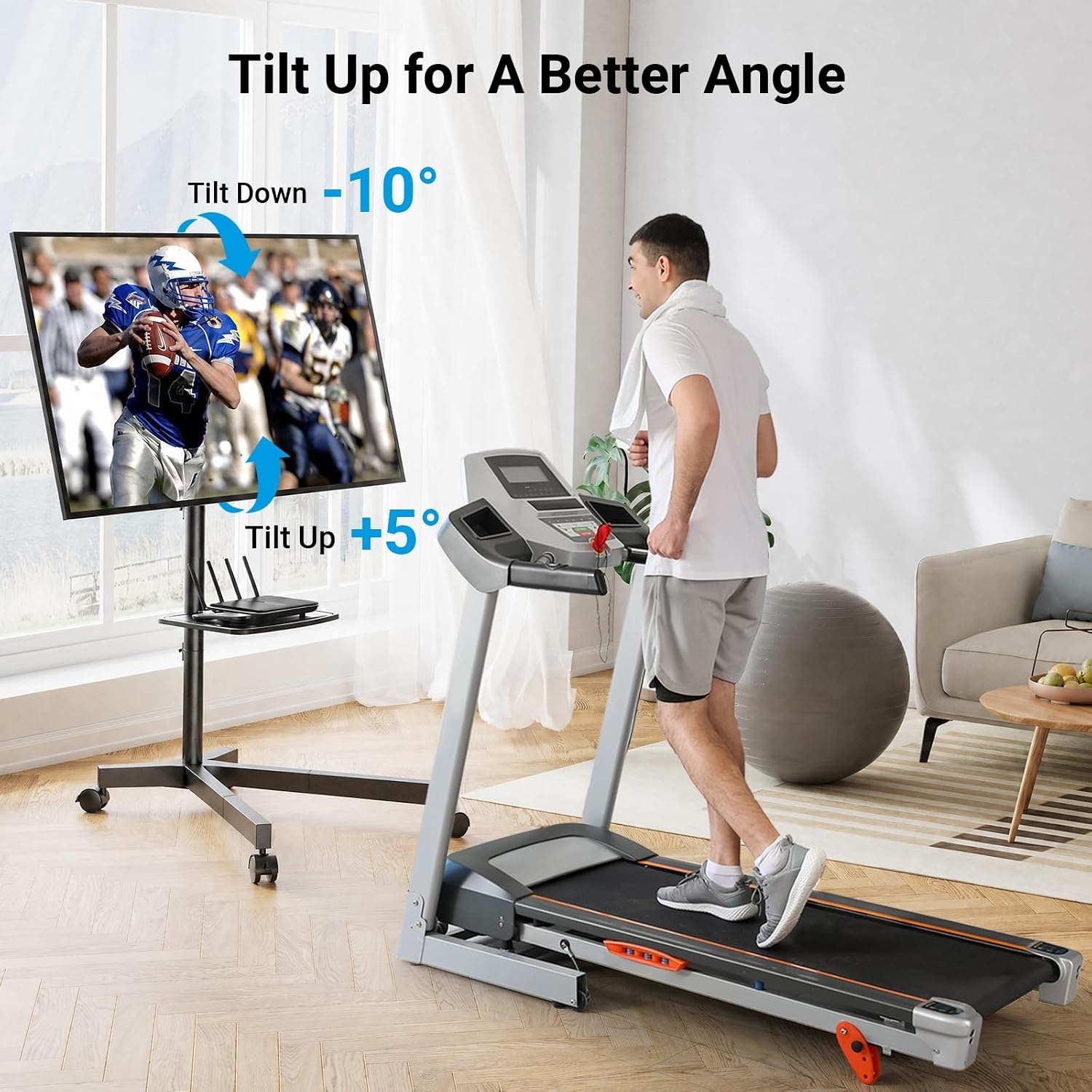 image:imagePERLESMITH Rolling TV Stand with Power Outlet for 2360 Inch TVsDeeep Black