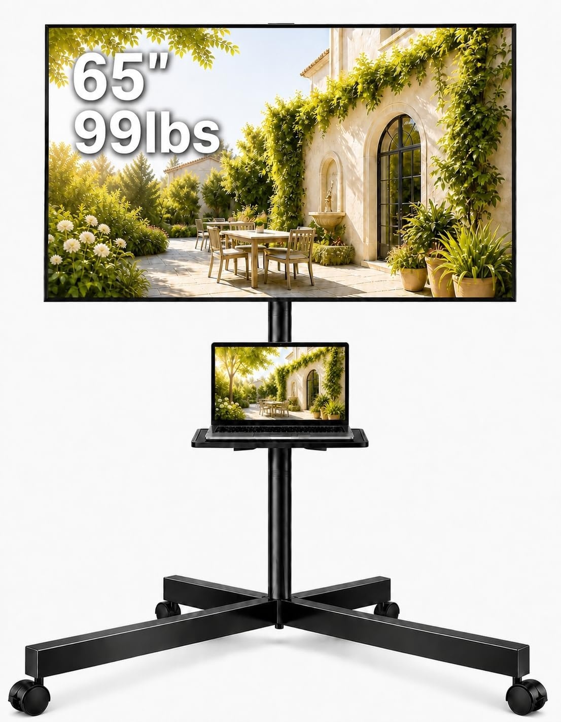 image:imagePERLESMITH Rolling TV Stand with Power Outlet for 2360 Inch TVsDeeep Black