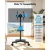 PERLESMITH Rolling TV Stand with Power Outlet for 23–60 Inch TVs(Deeep Black)