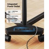 PERLESMITH Rolling TV Stand with Power Outlet for 23–60 Inch TVs(Deeep Black)