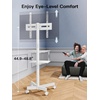 PERLESMITH Rolling TV Stand with Power Outlet for 23–60 Inch TVs(White)