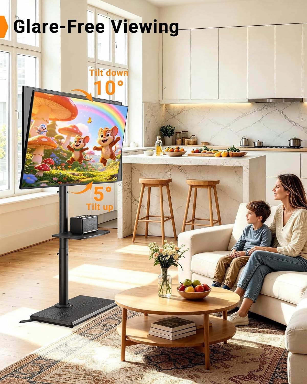 image:imagePERLESMITH Rolling TV Stand PSTVMC05 amp PGFLS35B