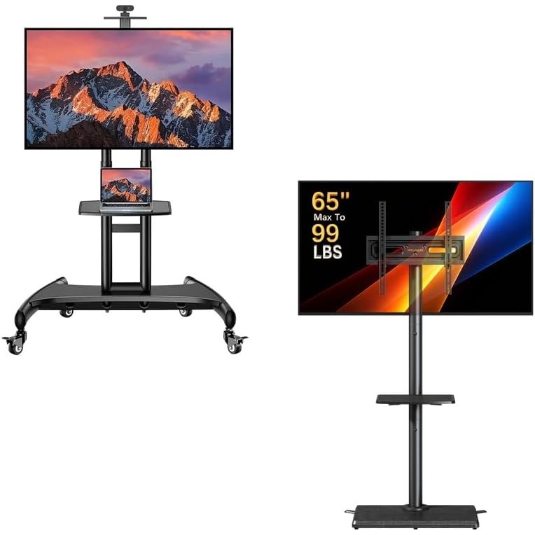 image:imagePERLESMITH Rolling TV Stand PSTVMC05 amp PGFLS35B